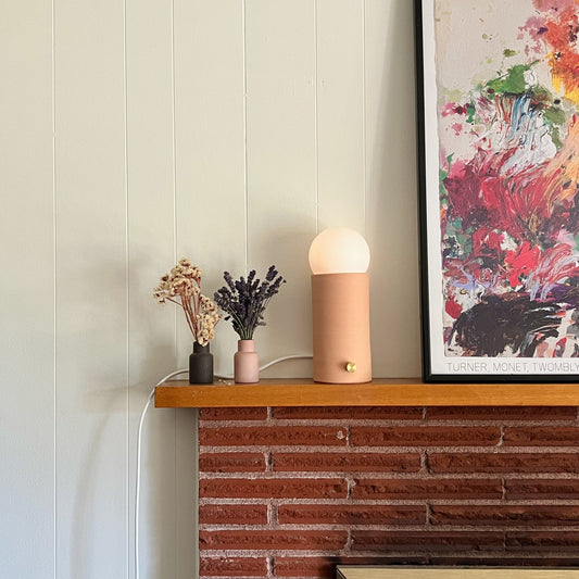 Pillar Lamp in Persimmon | Ceramic Lamp