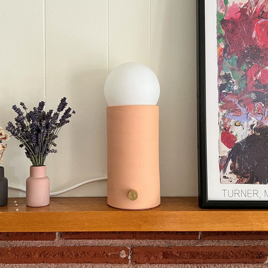 Pillar Lamp in Persimmon | Ceramic Lamp