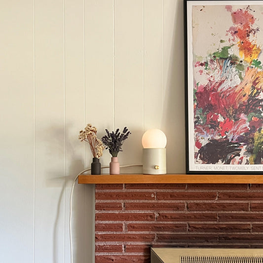 Mini Pillar Lamp in Bone | Handcrafted Ceramic Lamp