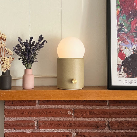 Mini Pillar Lamp in Dune | Handcrafted Ceramic Lamp