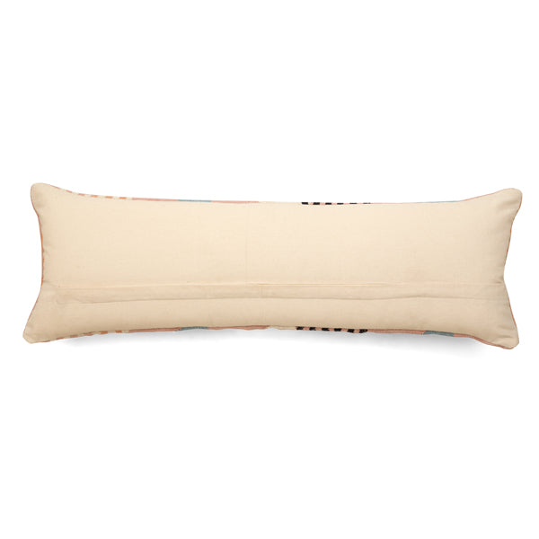 Handmade Circle Geo Lumbar Pillow | Multi Blue Cushion Casa Amarosa