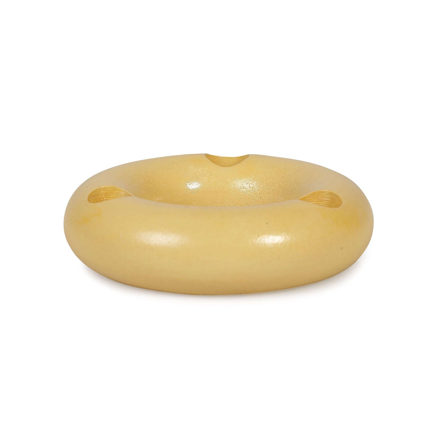 Nordic Donut Concrete Candle Holder | Set of 2 | Mustard Yellow