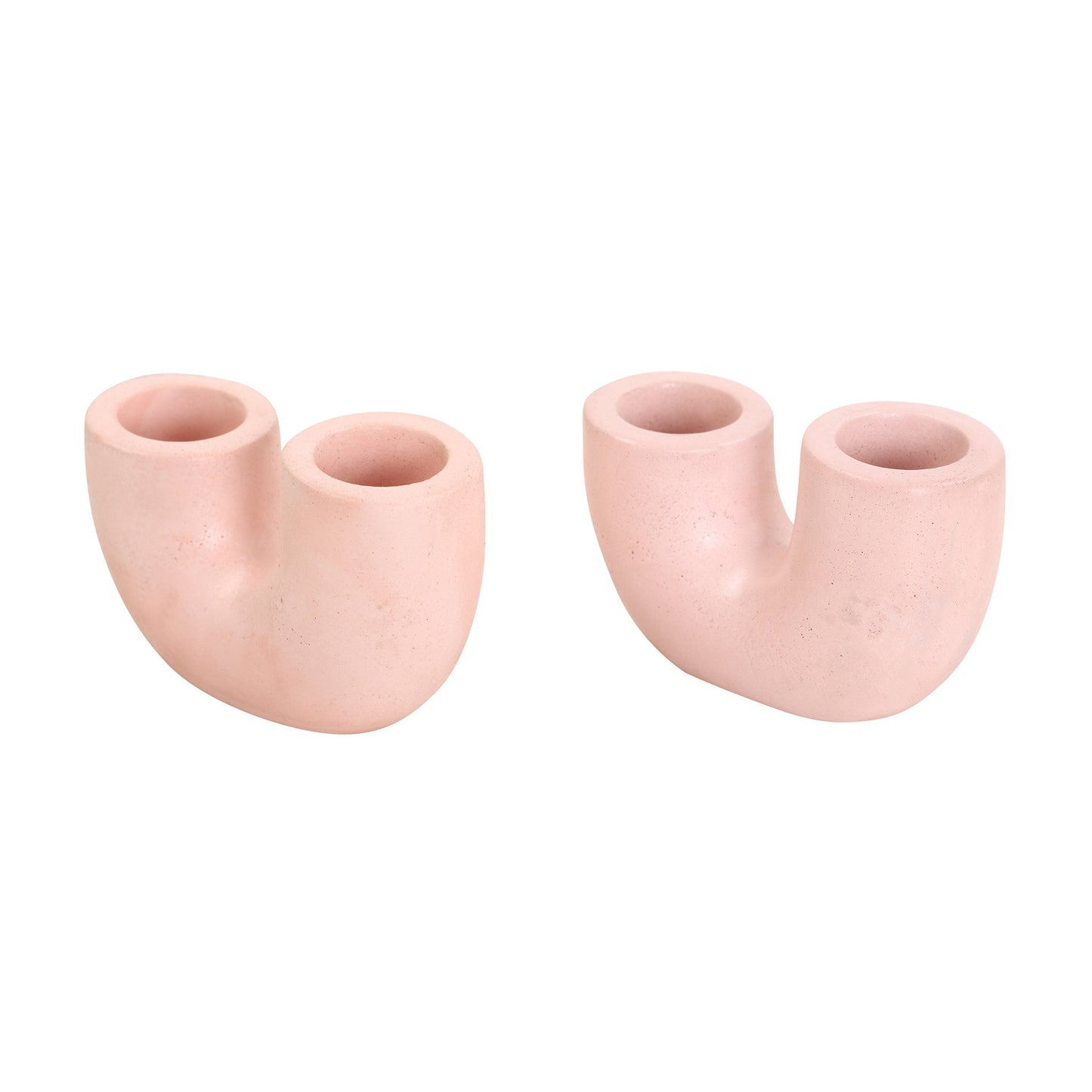 Nordic Style U-Shaped Concrete Candle Holder | Pink
