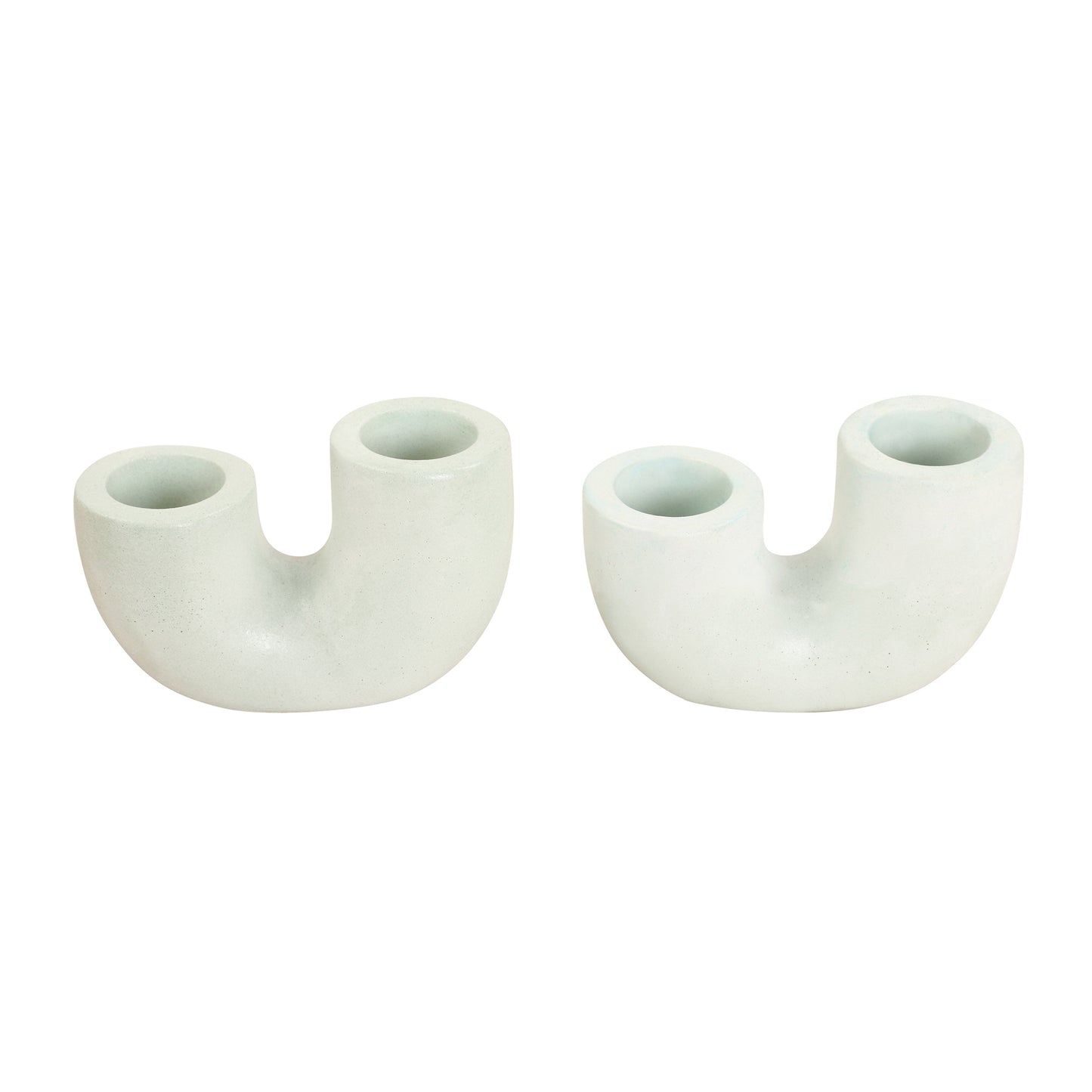Nordic Style U-Shaped Concrete Candle Holder | Light Green