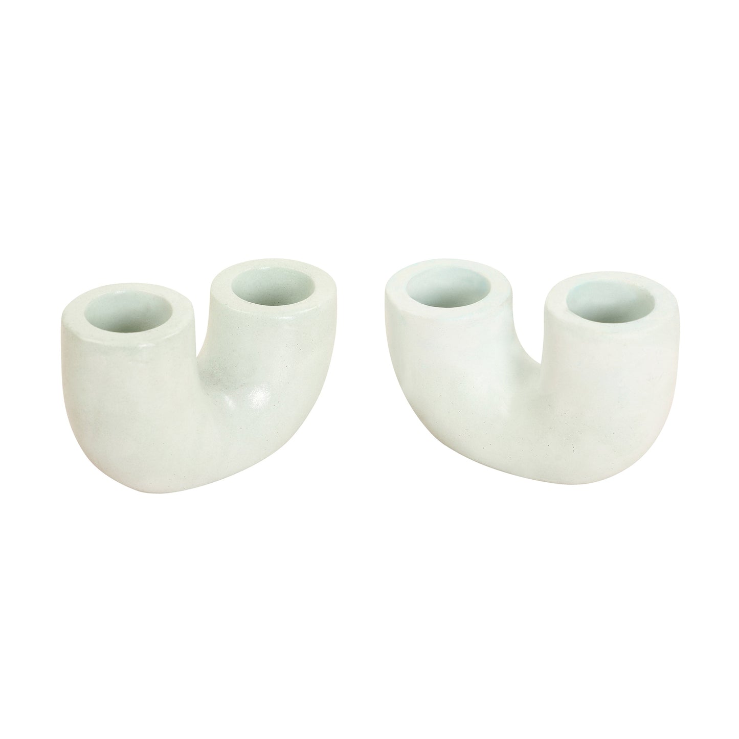 Nordic Style U-Shaped Concrete Candle Holder | Light Green