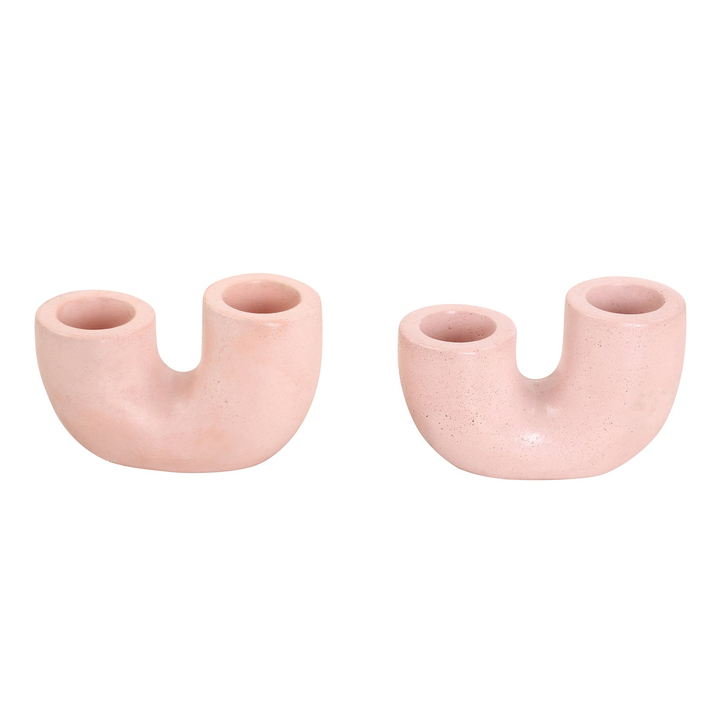 Nordic Style U-Shaped Concrete Candle Holder | Pink