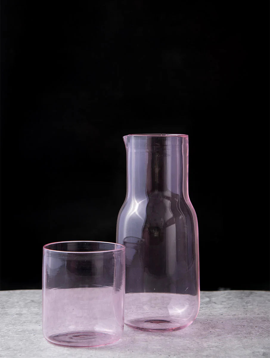 Handcrafted Glass Carafe | Pink carafe Casa Amarosa