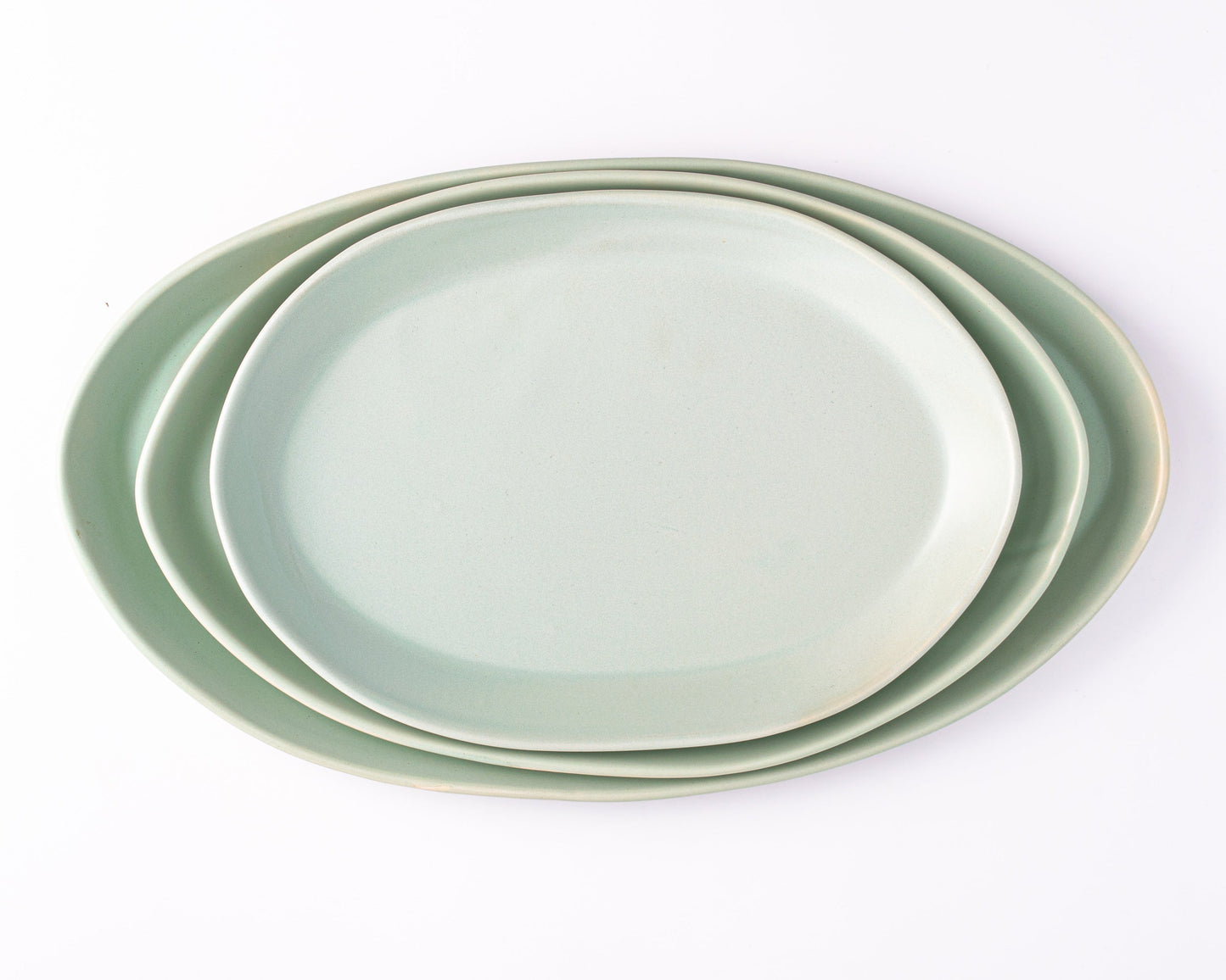 3 Piece Serving Platter Set Set Haand Celadon