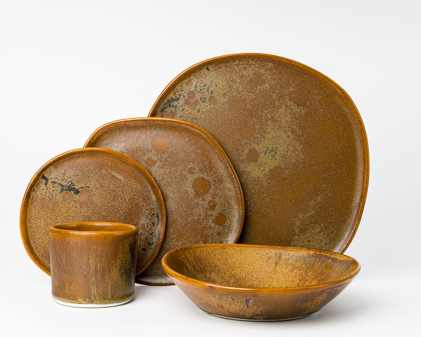 5 Piece Ripple Dinner Setting Set Haand Burl