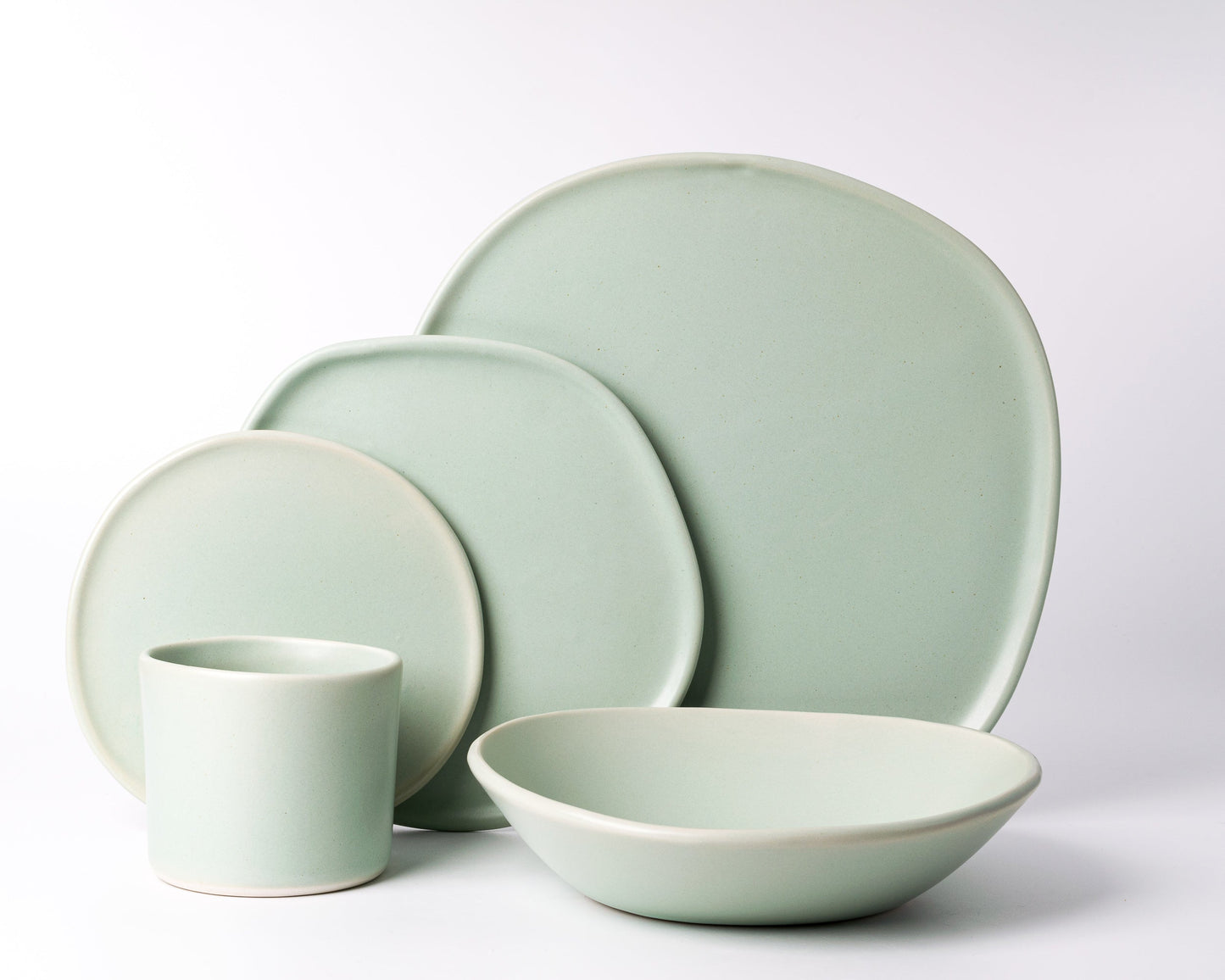 5 Piece Ripple Dinner Setting Set Haand Celadon