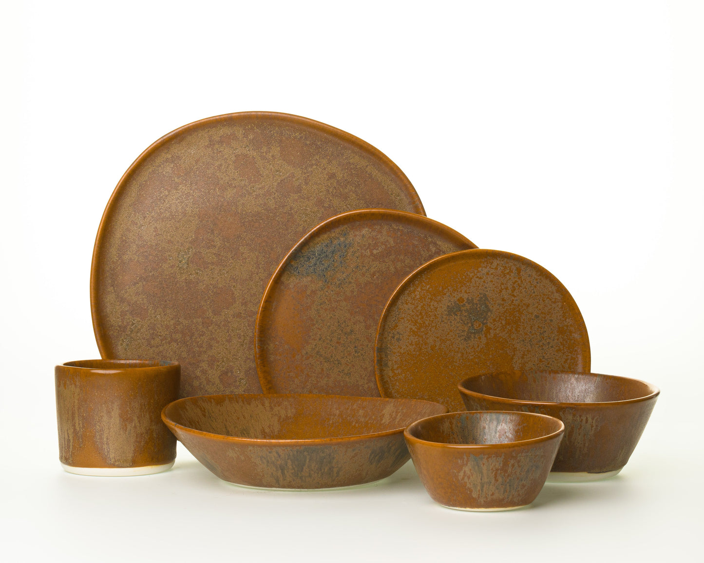 7 Piece Ripple Dinner Setting Set Haand Burl