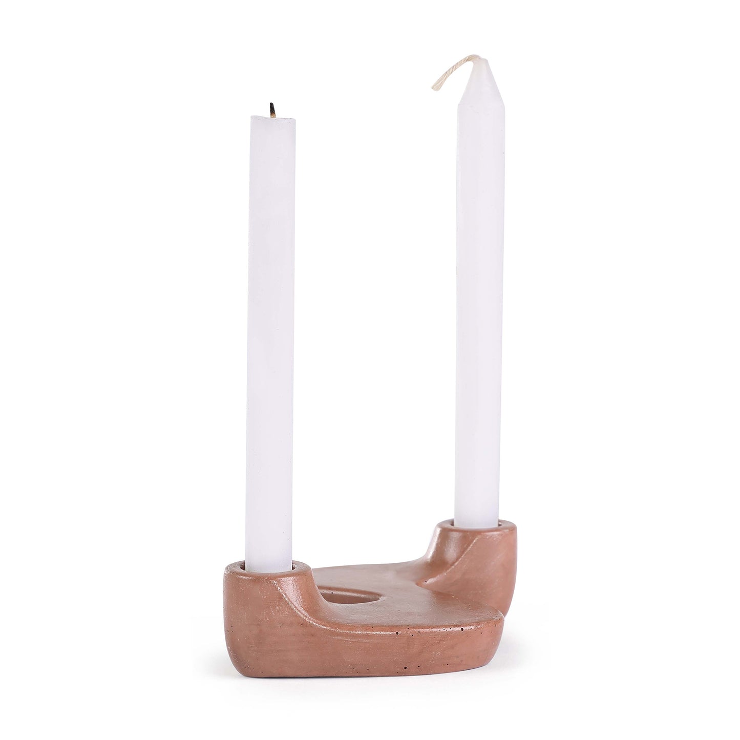 "S" Style Nordic Concrete Candle Holder | Set of 2 | Brown