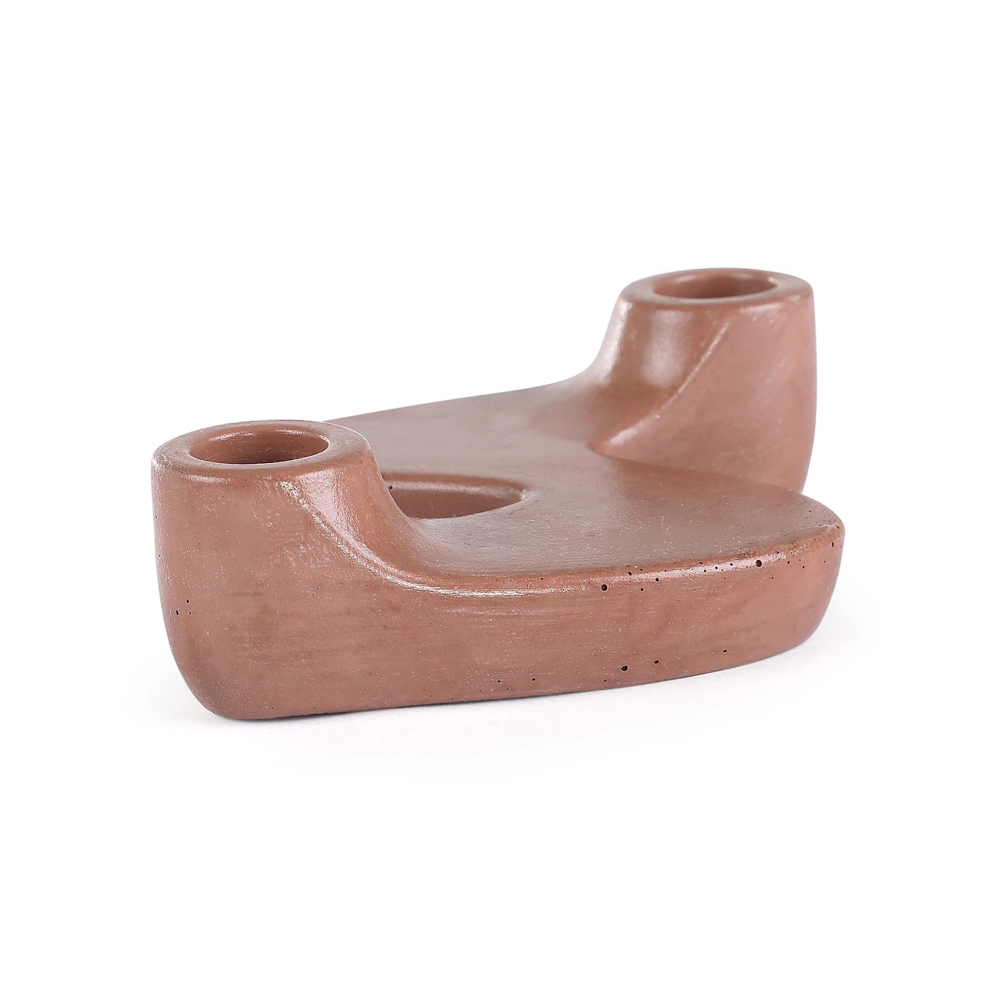 "S" Style Nordic Concrete Candle Holder | Set of 2 | Brown