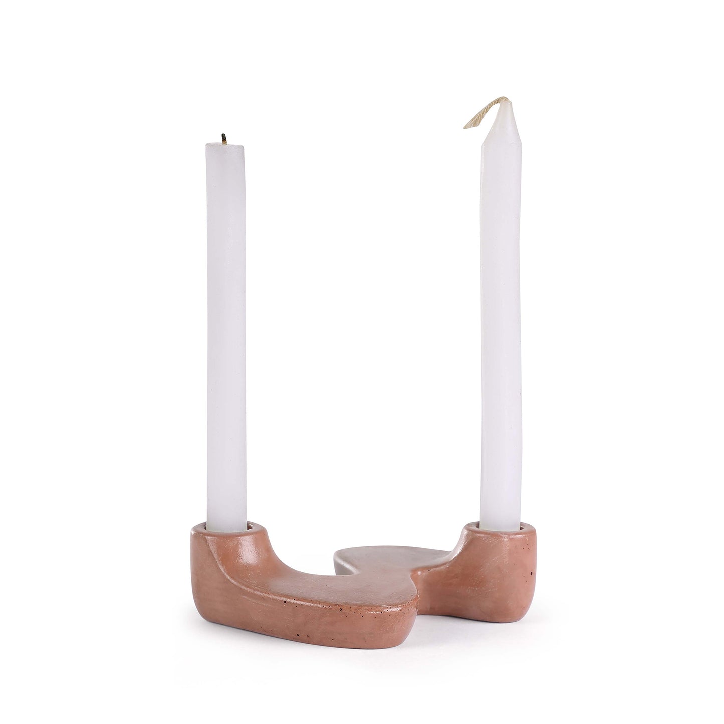 "S" Style Nordic Concrete Candle Holder | Set of 2 | Brown