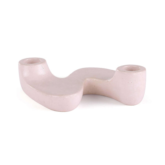 “S” Style Nordic Concrete Candle Holder | Set of 2 | Pink