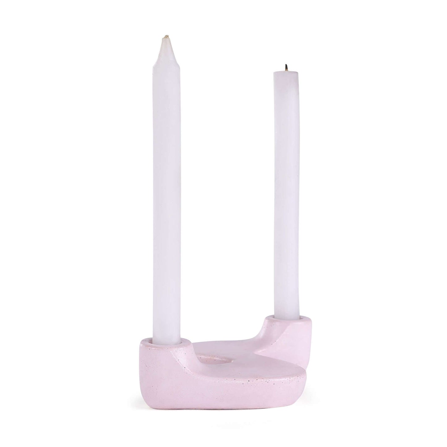 “S” Style Nordic Concrete Candle Holder | Set of 2 | Pink