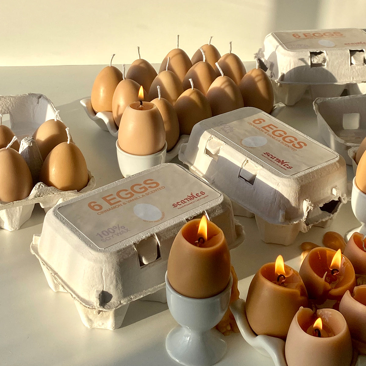 Egg Candle Set of 6 | Cinnamon & Vanilla Farmers Markets Scandles