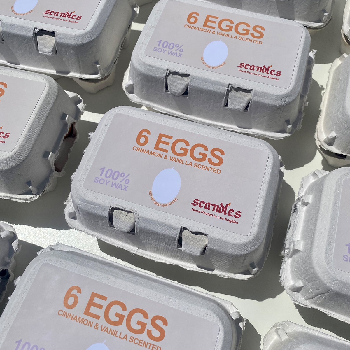 Egg Candle Set of 6 | Cinnamon & Vanilla Farmers Markets Scandles