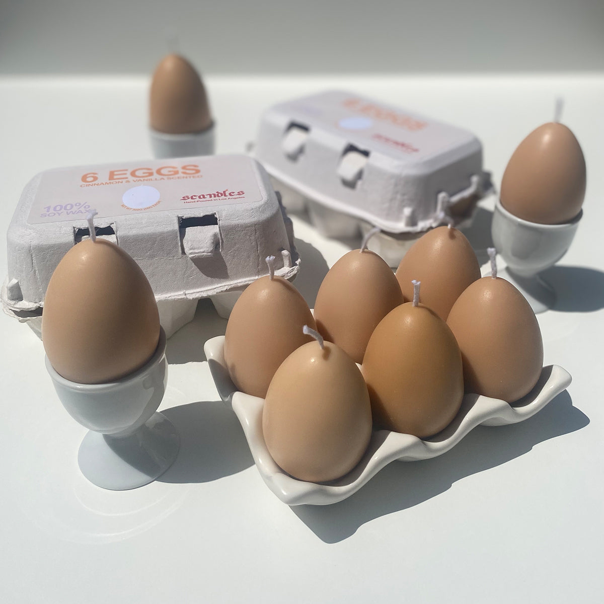Egg Candle Set of 6 | Cinnamon & Vanilla Farmers Markets Scandles