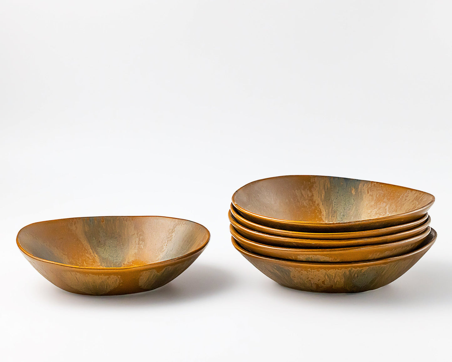 Ripple Pasta Bowl Bowls Haand Burl Set of 4
