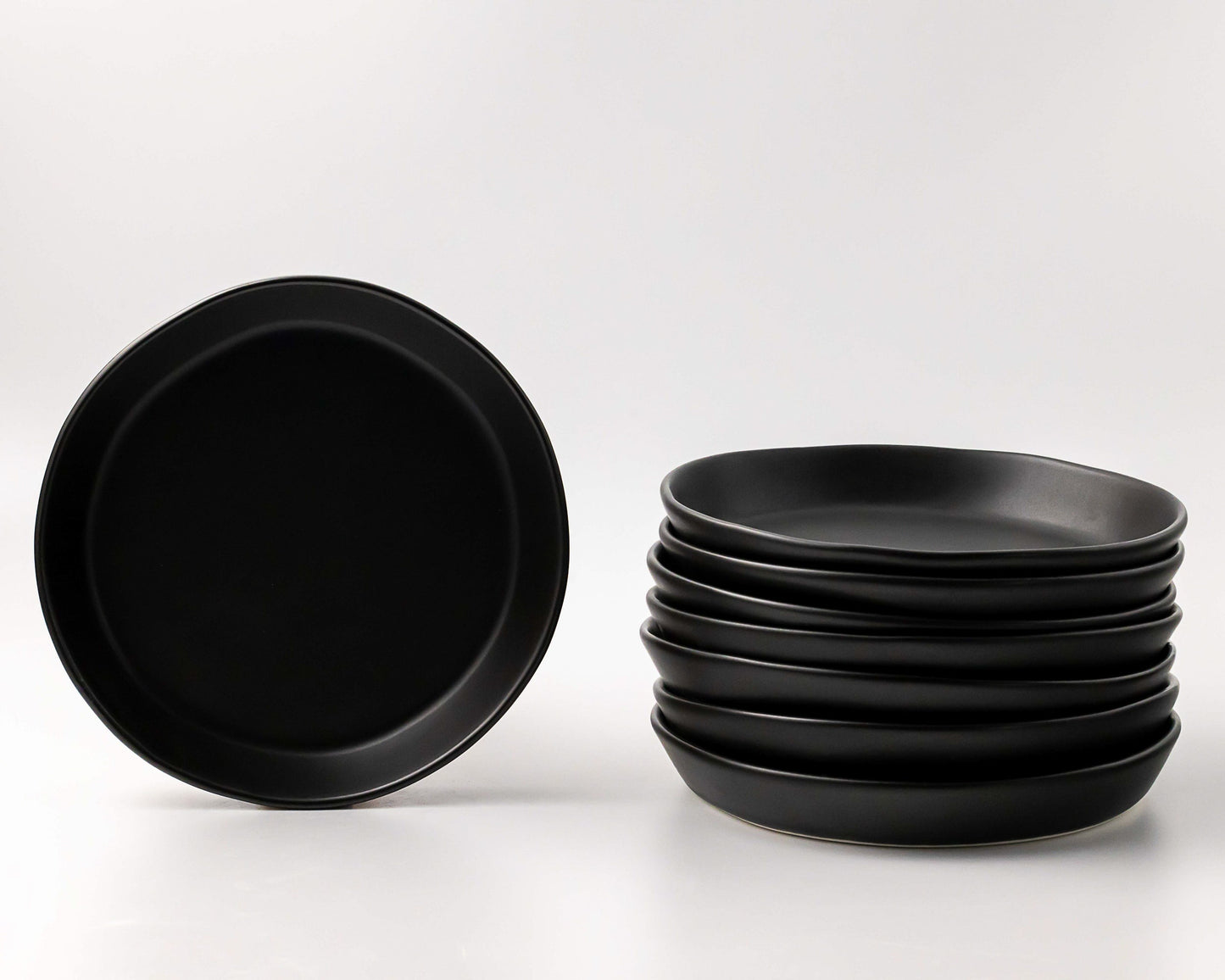 Skali Coupe Salad Plate Plates Haand Matte Black Set of 4