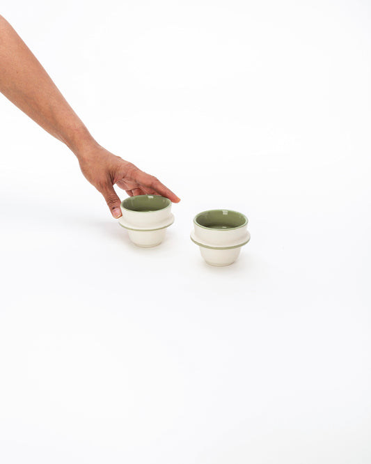 Orbit Espresso Cup, Sage Green - 90 ml (Set of 2) cups Casa Amarosa