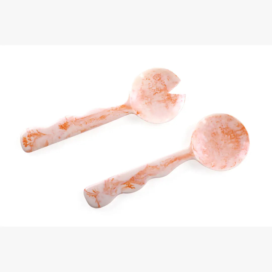 Resin Salad Server Set | Pink salad server Casa Amarosa