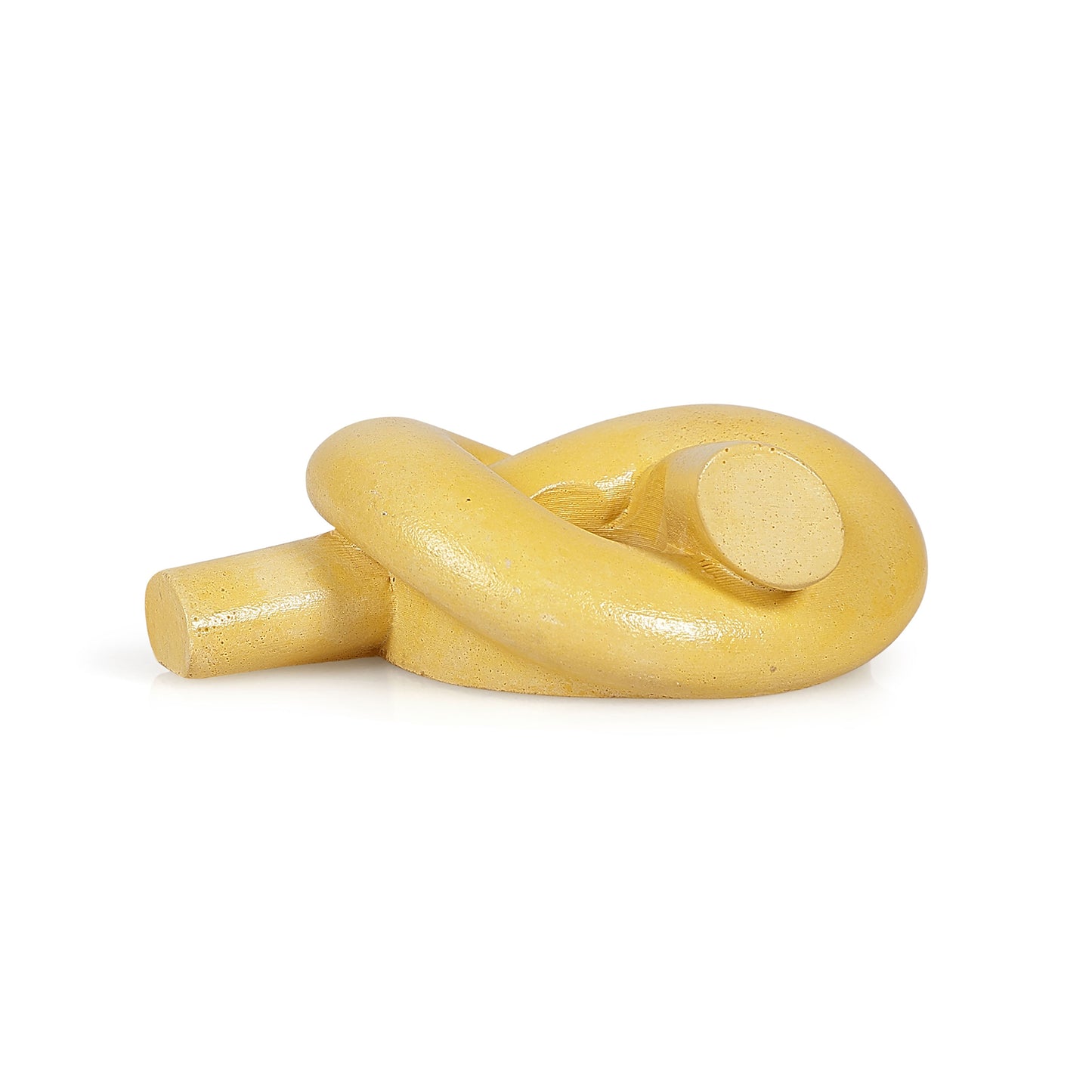 Nordic Knot Concrete Candle Holder | Set of 2 | Mustard Yellow