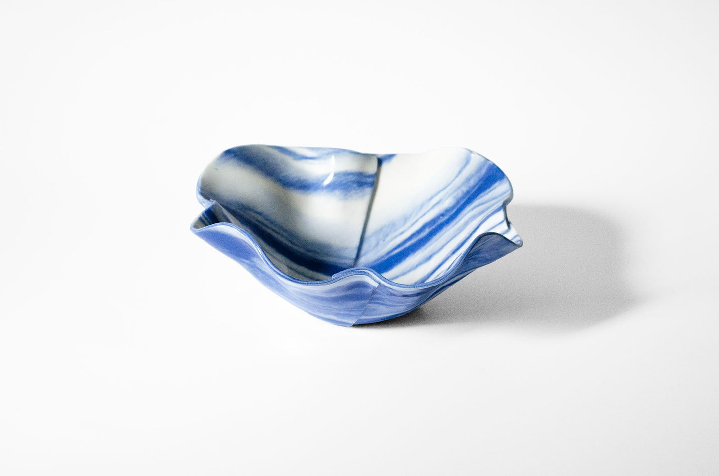 Origami Pottery Neriage Ruffle Bowl | Handcrafted Porcelain Bowl Saori M Stoneware