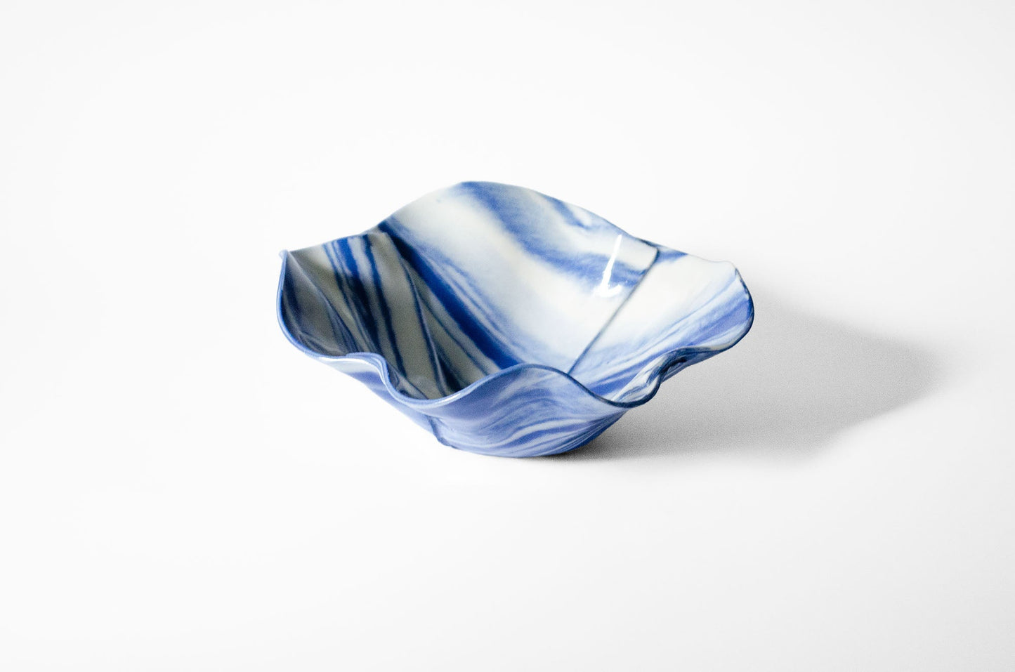Origami Pottery Neriage Ruffle Bowl | Handcrafted Porcelain Bowl Saori M Stoneware
