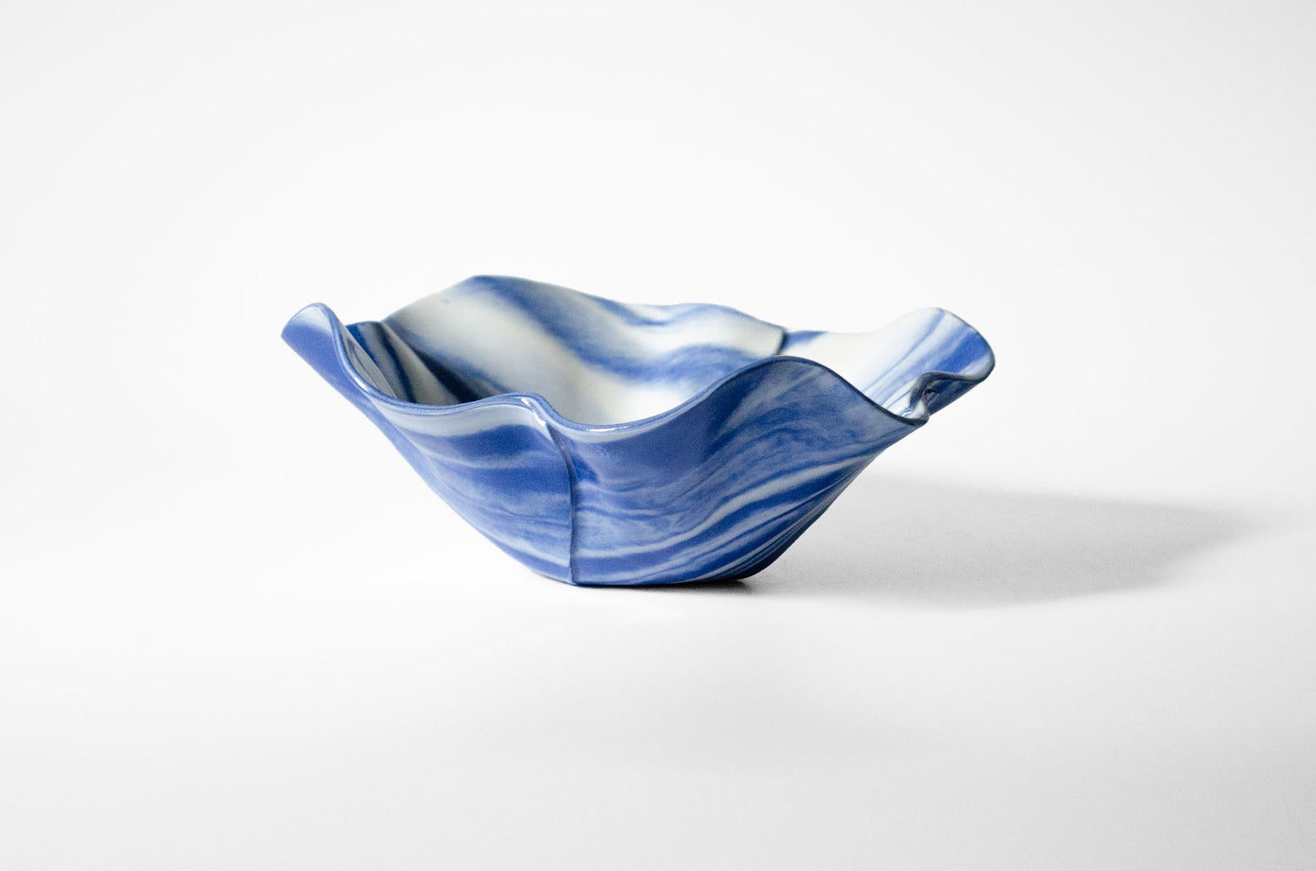 Origami Pottery Neriage Ruffle Bowl | Handcrafted Porcelain Bowl Saori M Stoneware