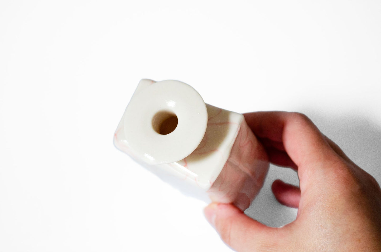 Nerikomi Lattice Pattern Bud Vase | Handmade Porcelain Porcelain Vase Saori M Stoneware