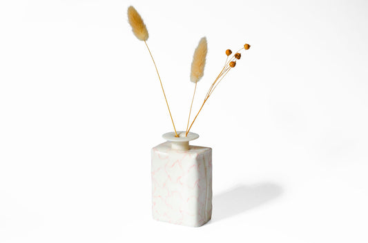 Nerikomi Lattice Pattern Bud Vase | Handmade Porcelain Porcelain Vase Saori M Stoneware