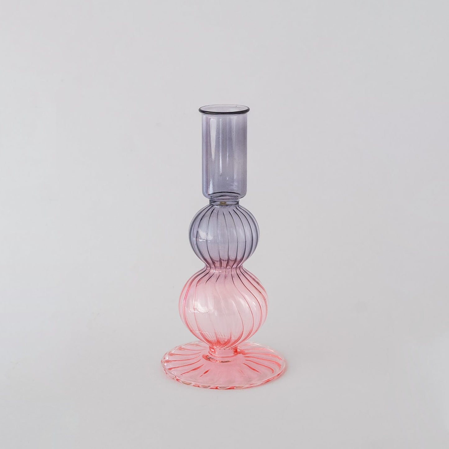 Retro wavy Candle Holders Set of 2 | Pink