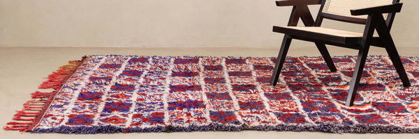 Handwoven Benisouk Moroccan rugs arranged to show different rug sizes and proportions
