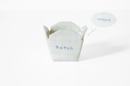 Nerikomi Takeout Sauce Cup Sauce Cup Saori M Stoneware ketch/mayo