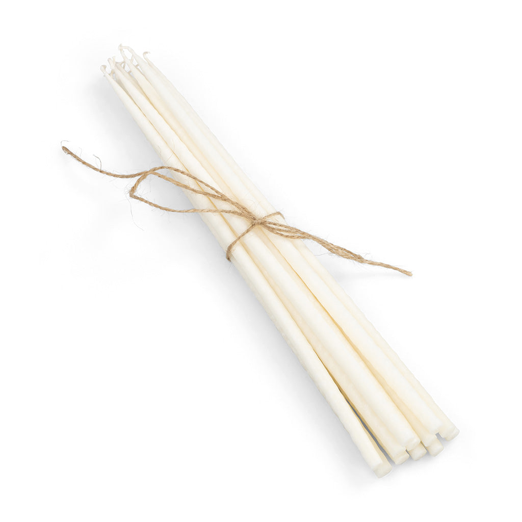 Thin Taper Candles - Pearl White