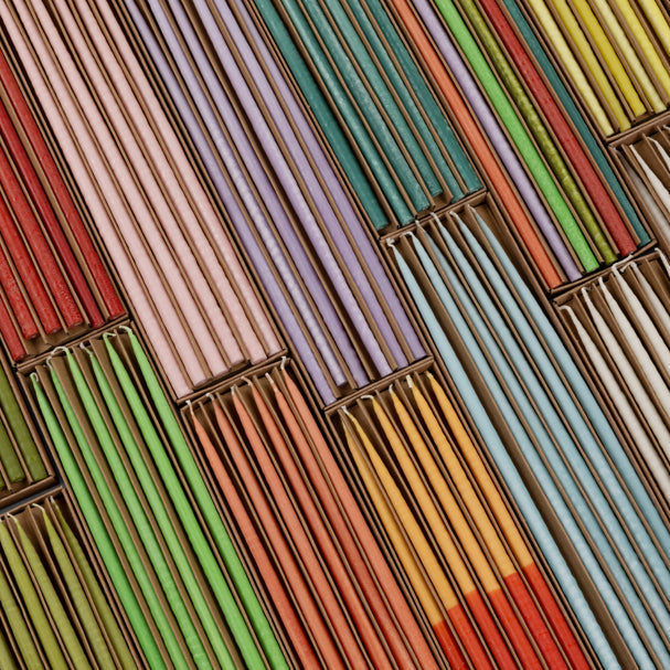 Thin Taper Candles - Two-Tone in Pistachio and Eau De Nil