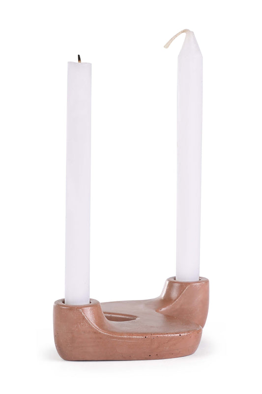 "S" Style Nordic Concrete Candle Holder | Set of 2 | Brown Kitchen essential Casa Amarosa
