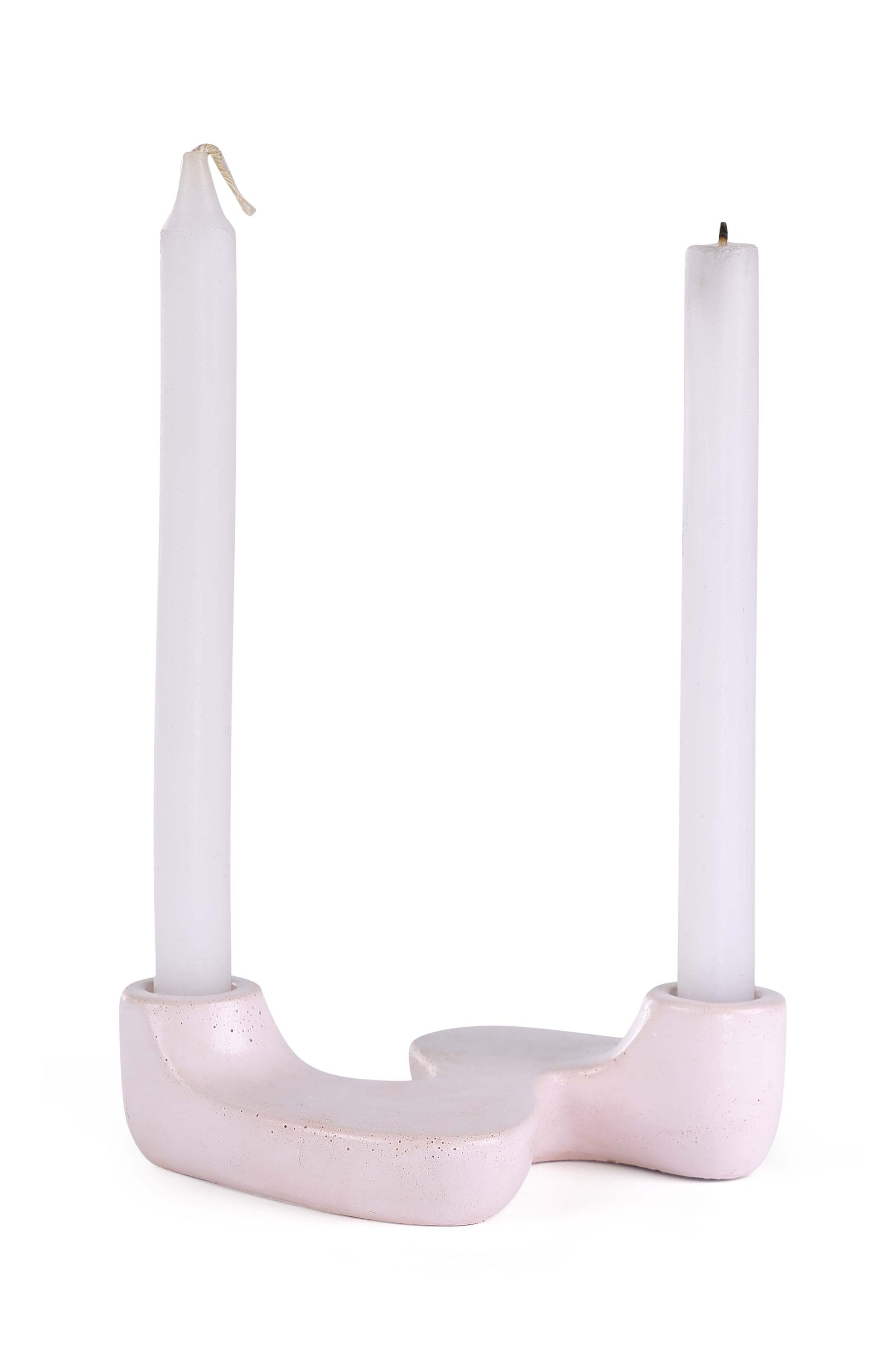 “S” Style Nordic Concrete Candle Holder | Set of 2 | Pink Kitchen essential Casa Amarosa