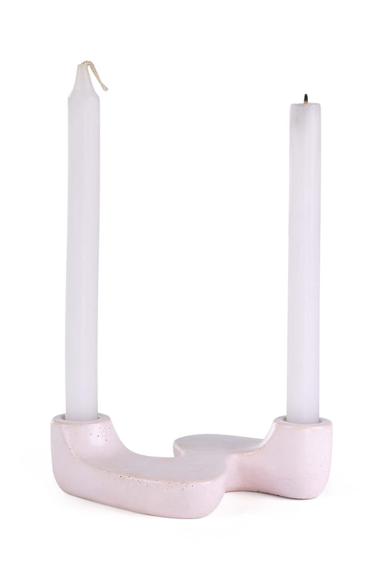 “S” Style Nordic Concrete Candle Holder | Set of 2 | Pink Kitchen essential Casa Amarosa
