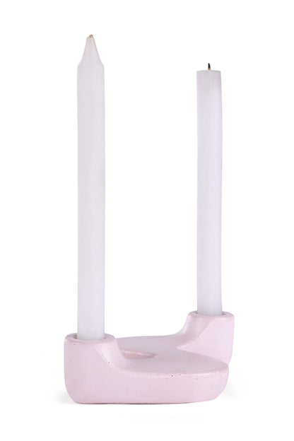“S” Style Nordic Concrete Candle Holder | Set of 2 | Pink Kitchen essential Casa Amarosa