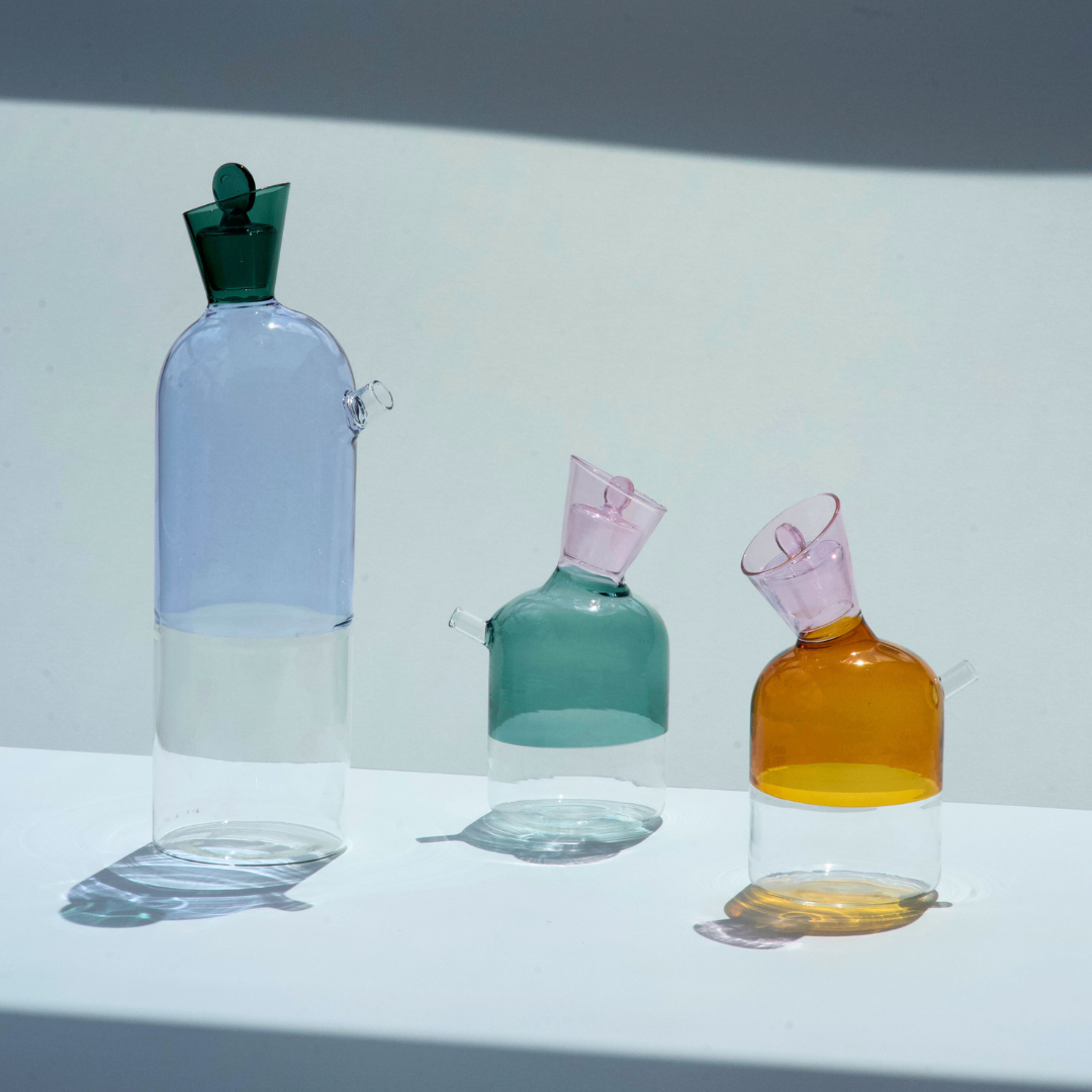 Whimsical Carafe | Pastel Hand-Blown Glass Pitcher