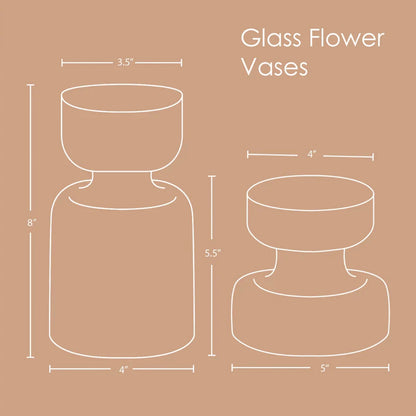 Slate Brown Handblown Glass Vase | Short vase Casa Amarosa