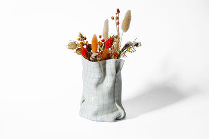 Tall Nerikomi Bag Vase Ceramic Vase Saori M Stoneware