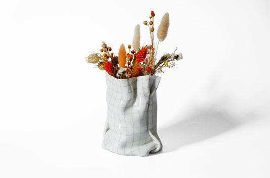 Tall Nerikomi Bag Vase Ceramic Vase Saori M Stoneware