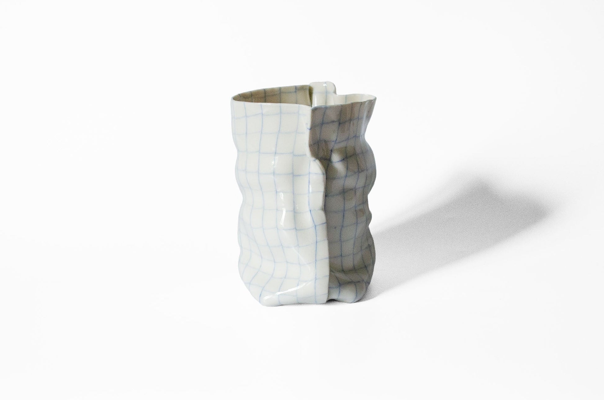 Tall Nerikomi Bag Vase Ceramic Vase Saori M Stoneware