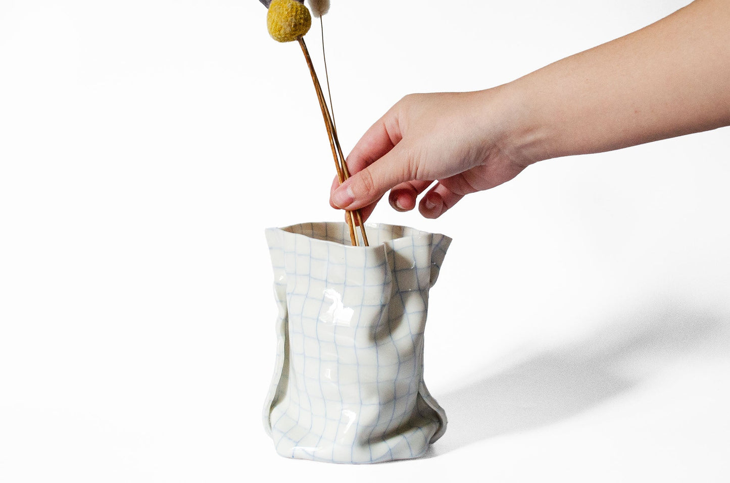Tall Nerikomi Bag Vase Ceramic Vase Saori M Stoneware