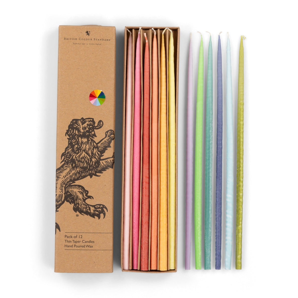 Thin Taper Candles - Rainbow