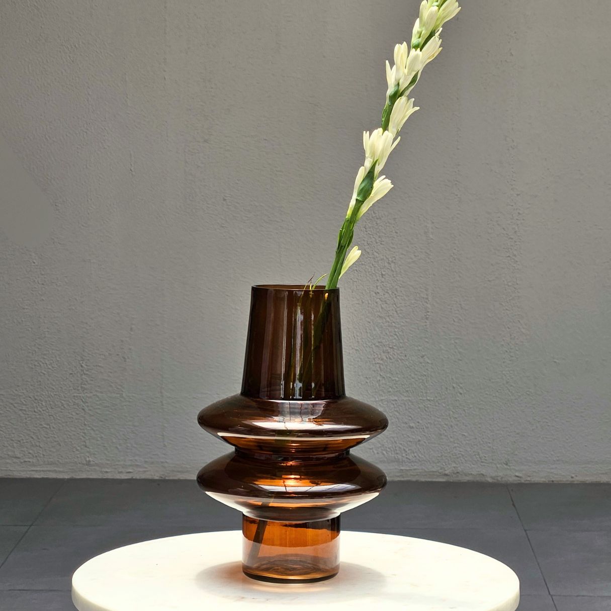 Ripple Glass Vase | Haze Brown vase Casa Amarosa